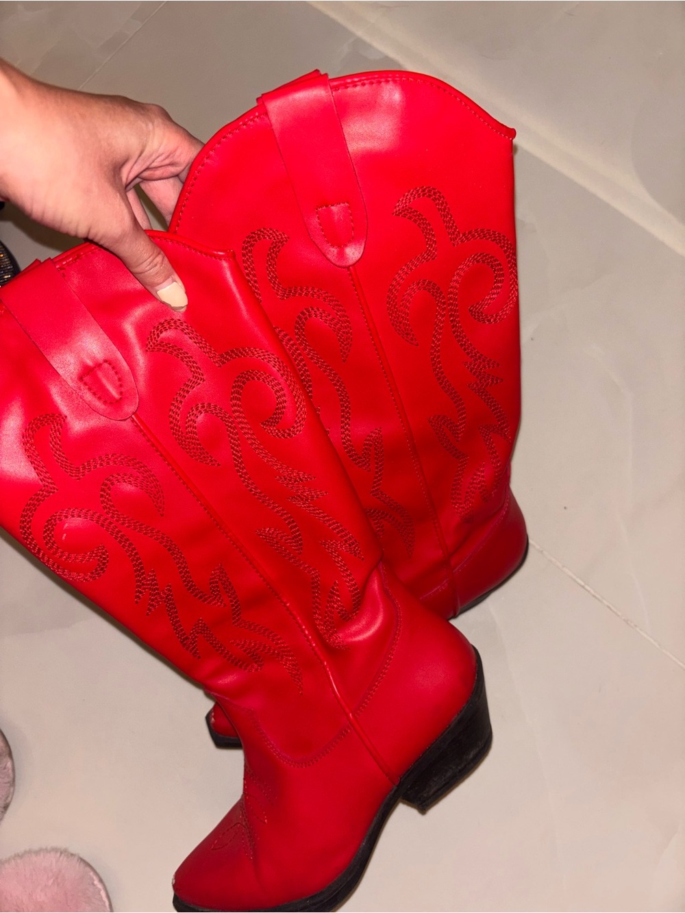 Steve Madden Red Pointed-Toe Western Heeled Boots